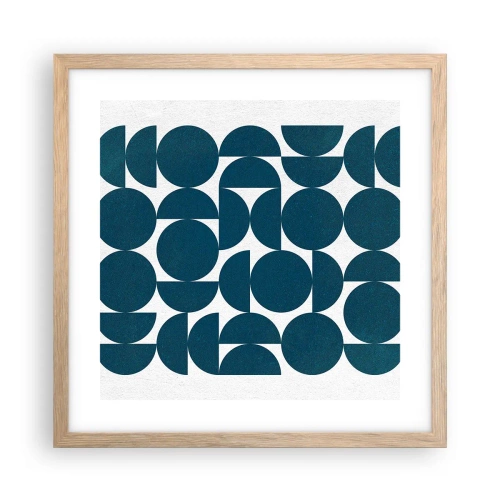Affisch i ram av ljusek - Cirklar och halvcirklar - 40x40 cm