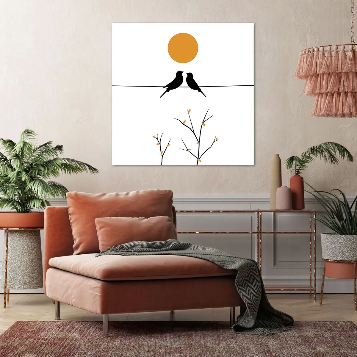 Canvastavla - Bild på duk - Näktergalens kväll - 40x40 cm