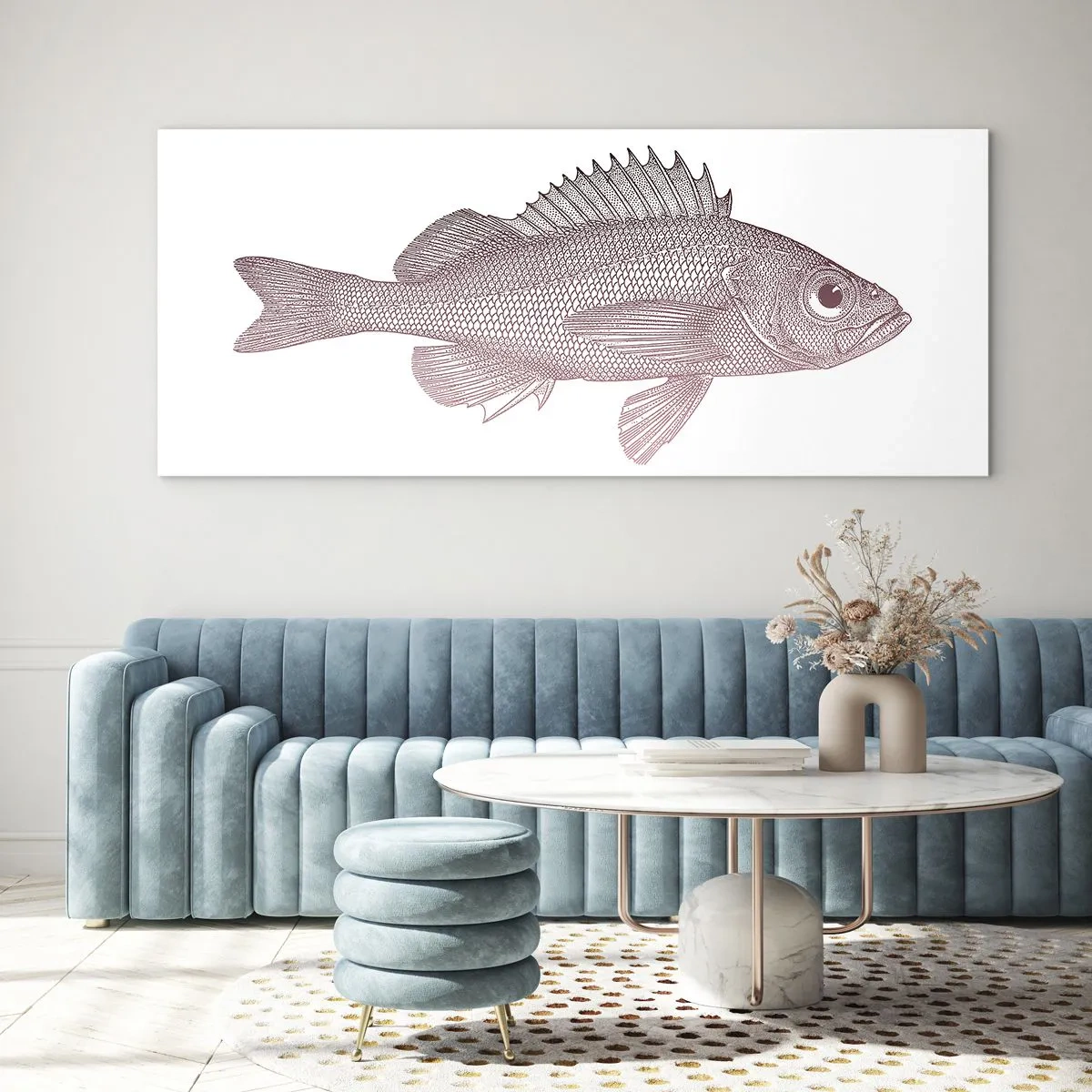 Glastavla - Bild på glas - Storögd fisk - 100x40 cm