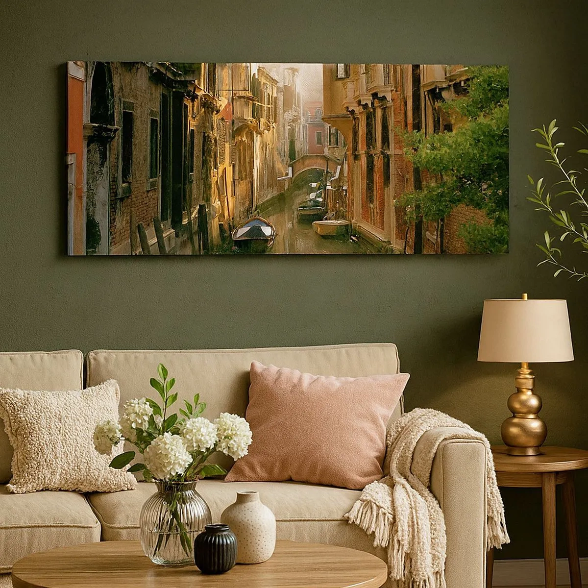 Canvastavla - Bild på duk - På en gränd i Venedig - 100x40 cm