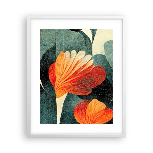 Affisch i vit ram - Värmen i tropikerna och svalkan i grönskan - 40x50 cm