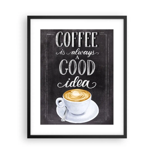 Affisch i svart ram - Of course! - 40x50 cm