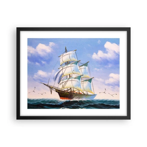 Affisch i svart ram - Stolt med vinden - 50x40 cm