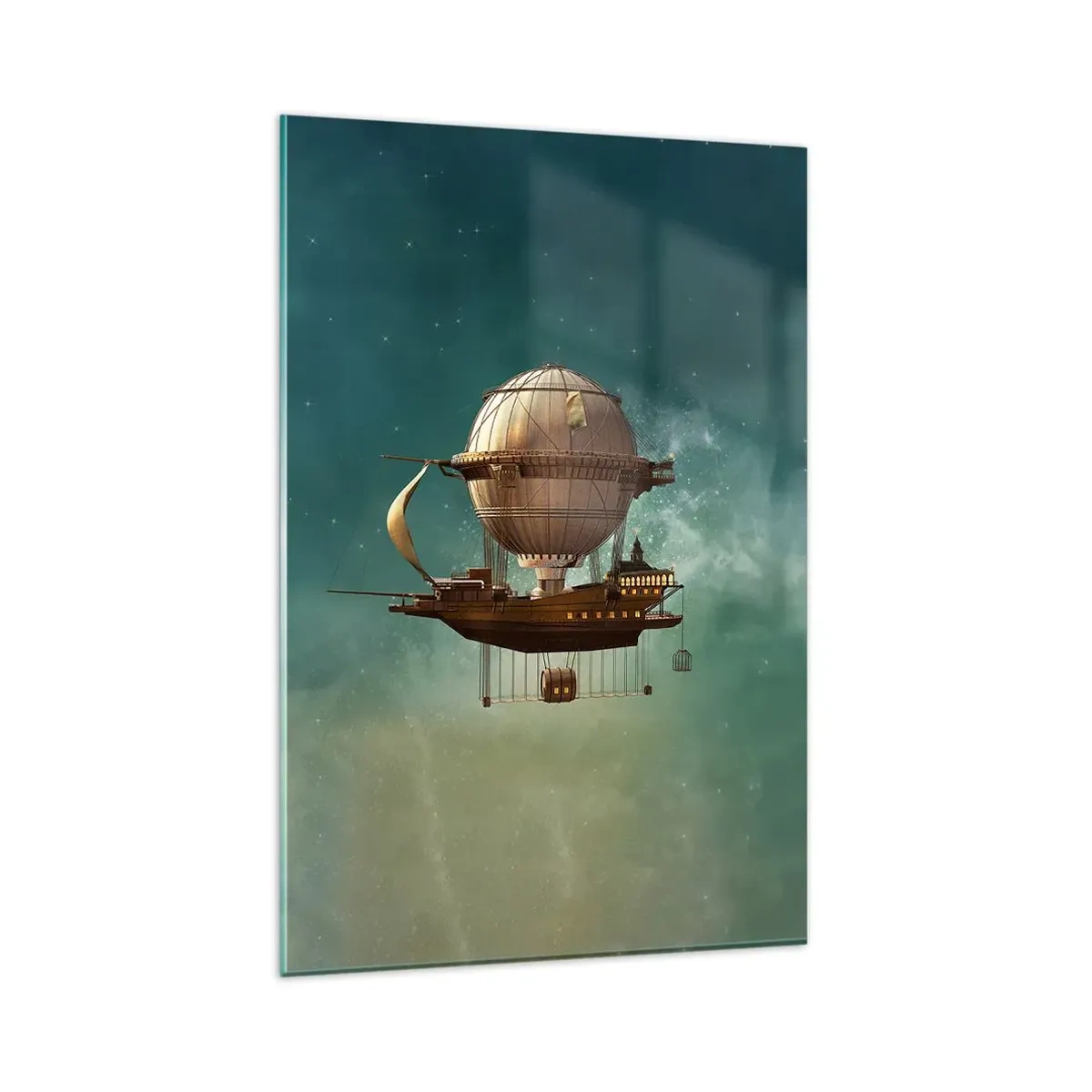 Glastavla - Bild på glas - Jules Verne hälsar - 80x120 cm