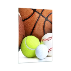 Glastavla - Bild på glas - Fotbollen förenar oss! - 70x100 cm