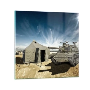 Glastavla - Bild på glas - Militär dröm - 30x30 cm