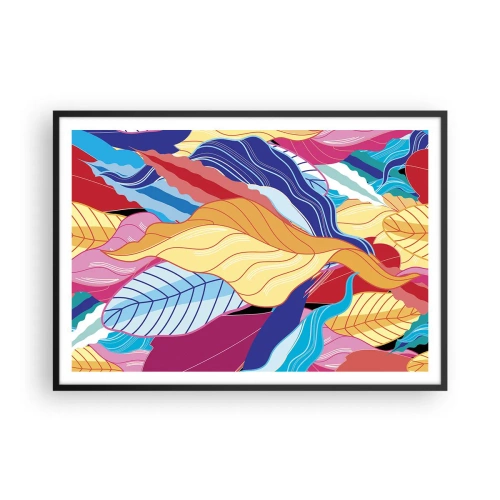 Affisch i svart ram - Färgglad röra - 100x70 cm