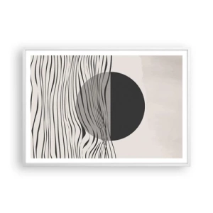 Affisch i vit ram - Halvdan komposition - 100x70 cm