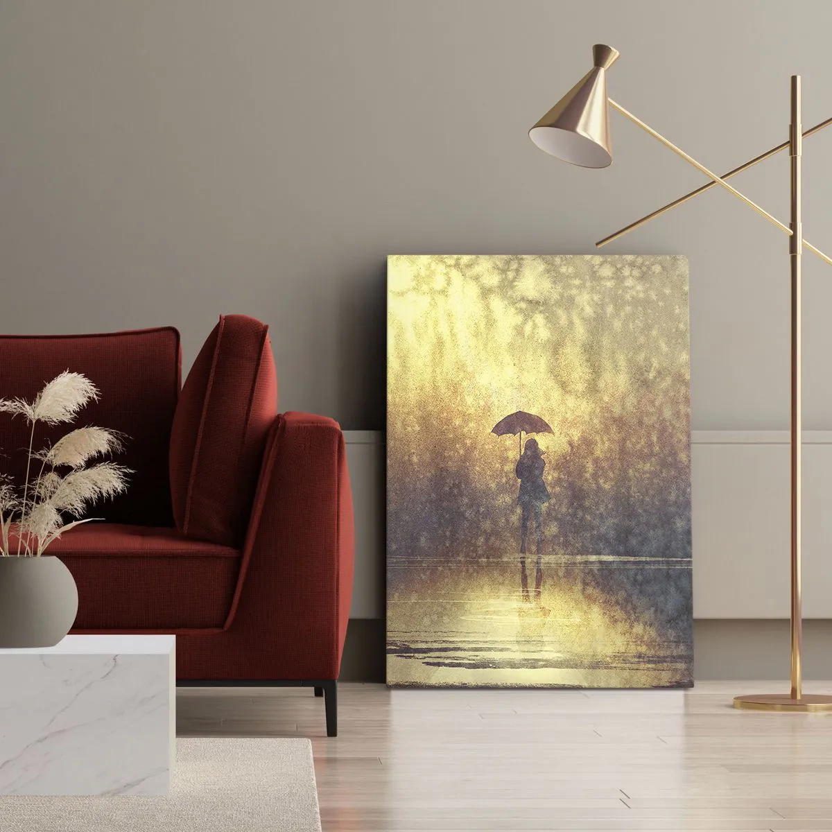 Canvastavla - Bild på duk - Jag känner att någon tittar på mig - 45x80 cm