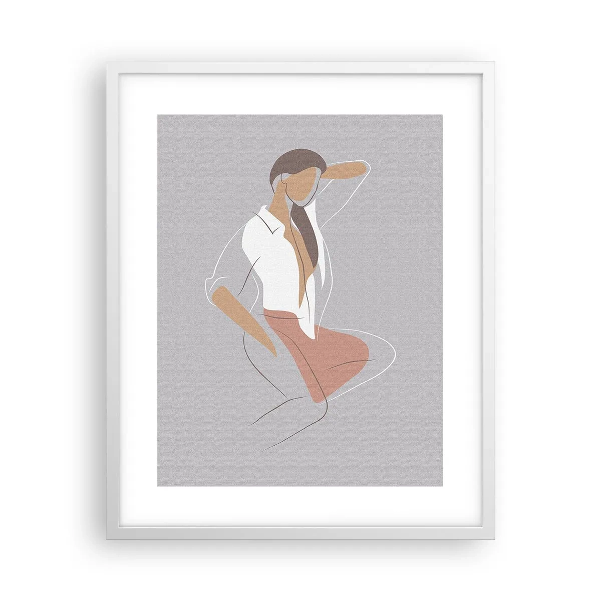 Affisch i vit ram - Charmens kontur - 40x50 cm