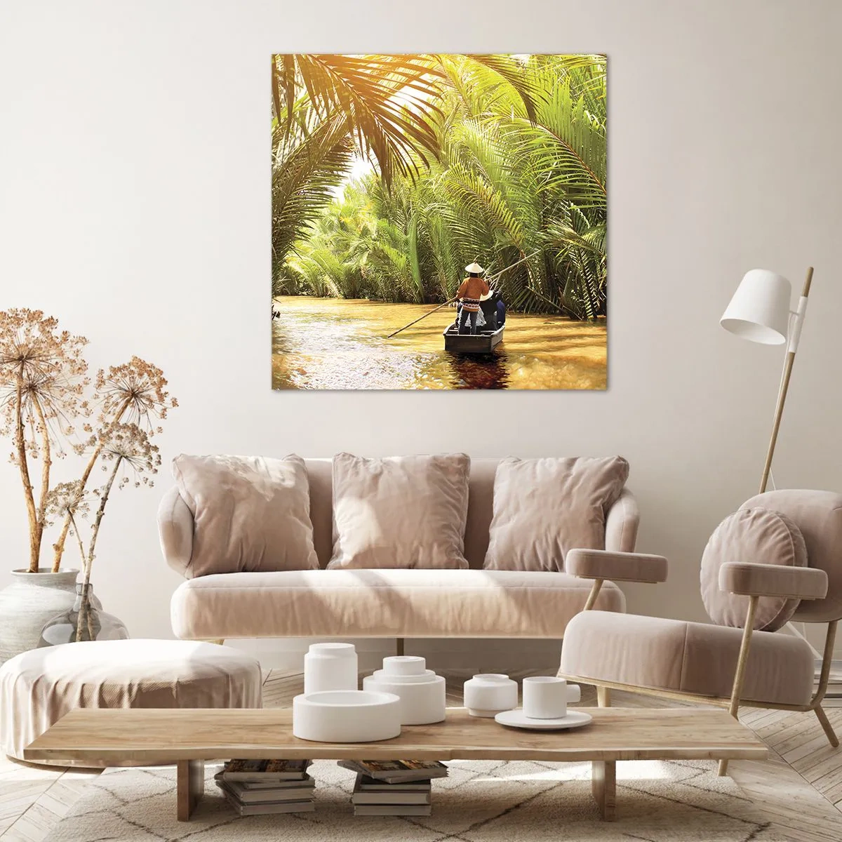 Canvastavla - Bild på duk - Genom en palmravin - 40x40 cm