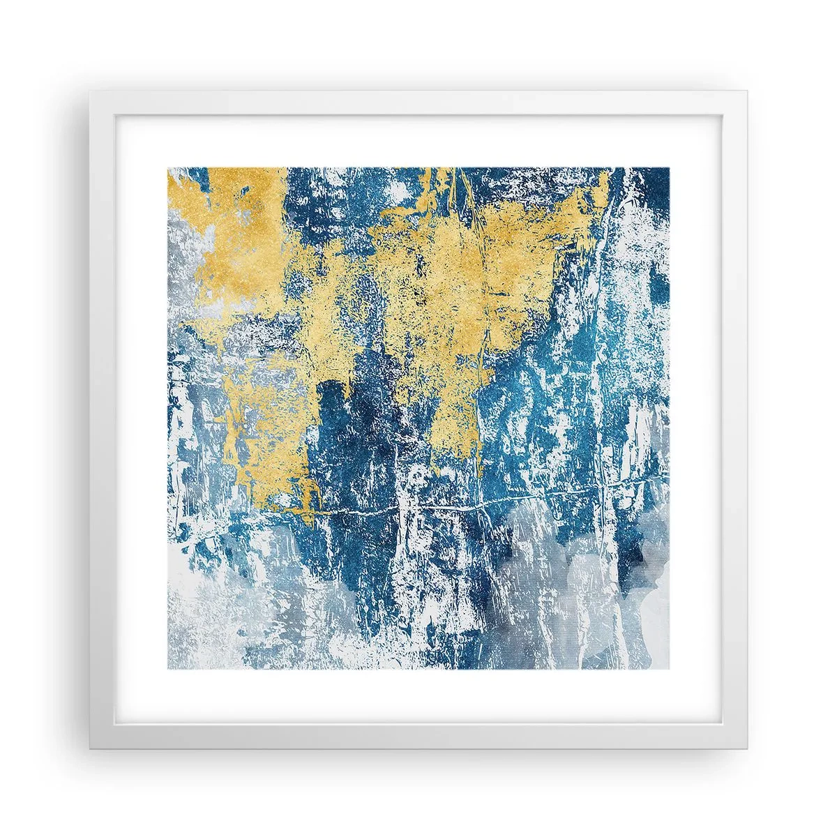 Affisch i vit ram - En väderfylld abstraktion - 40x40 cm