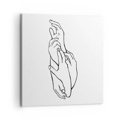 Canvastavla - Bild på duk - Hand i hand - 60x60 cm