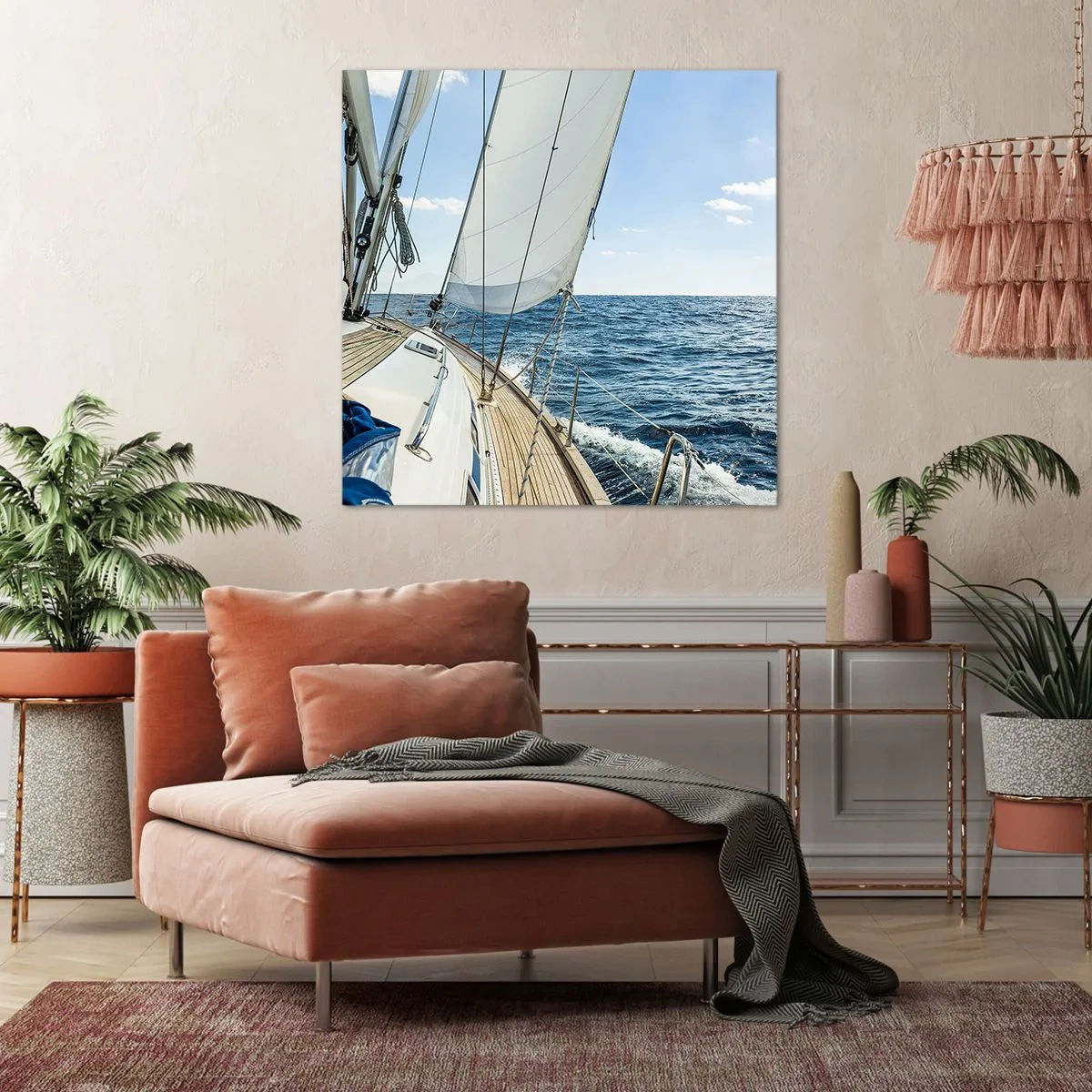Canvastavla - Bild på duk - Heja äventyret - 50x50 cm