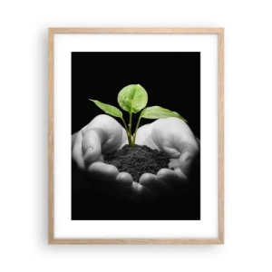 Affisch i ram av ljusek - Jag älskar naturen och skyddar den - 40x50 cm