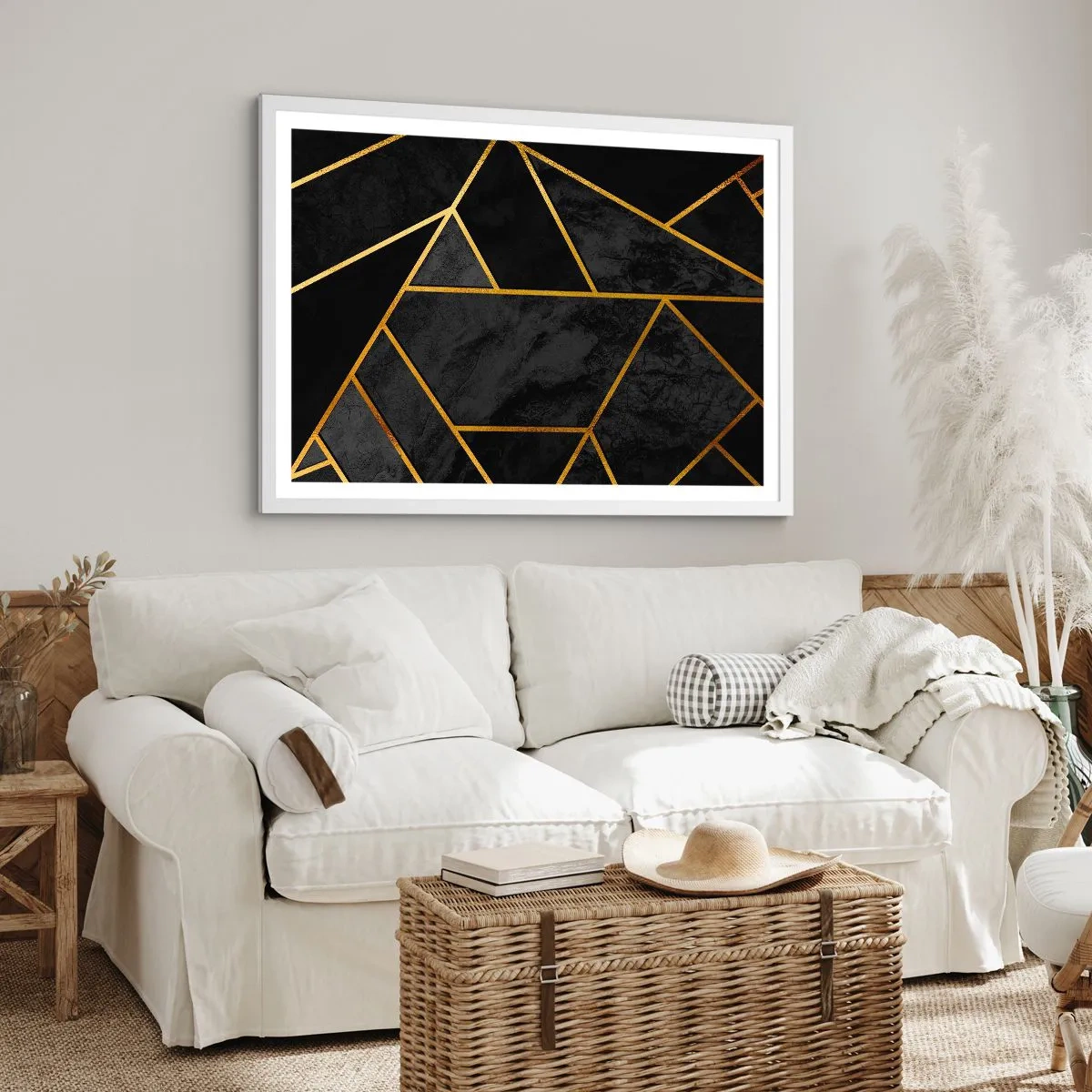 Affisch i vit ram - Mörker och sken - 100x70 cm