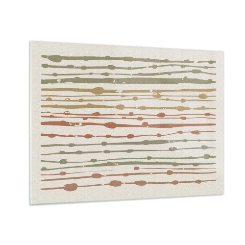 Glastavla - Bild på glas - Färgglada linjer och fläckar som bildar en rytmisk komposition - 70x50cm - Musikalisk färgnotation - Modern väggdekoration för vardagsrum och sovrum ARTTOR