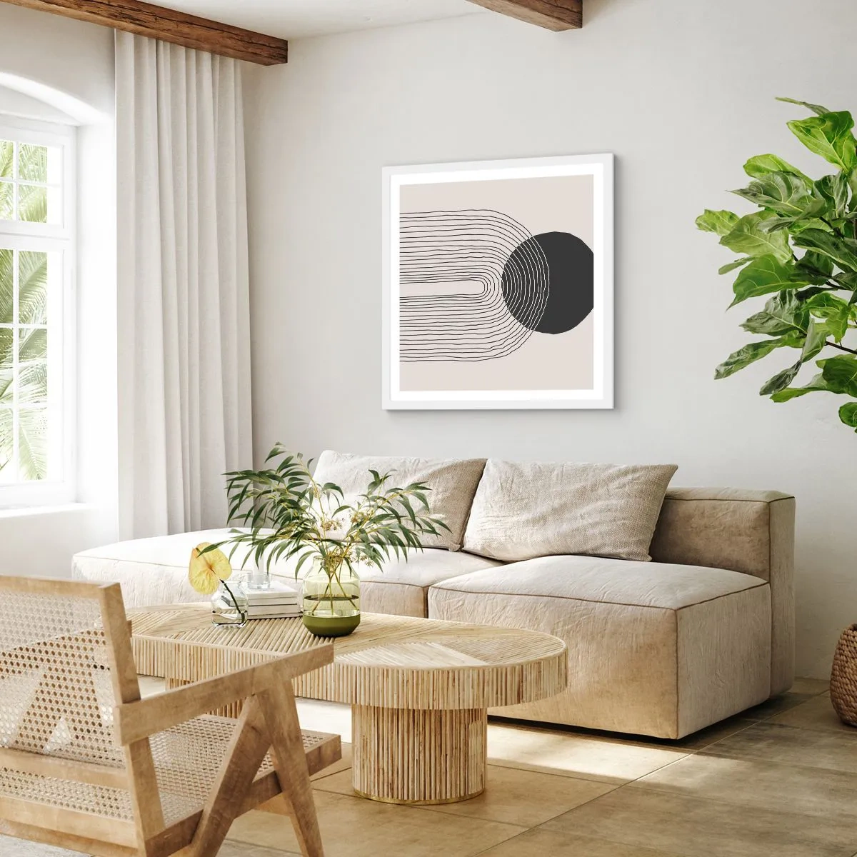 Affisch i vit ram - Darr och säkerhet - 40x40 cm