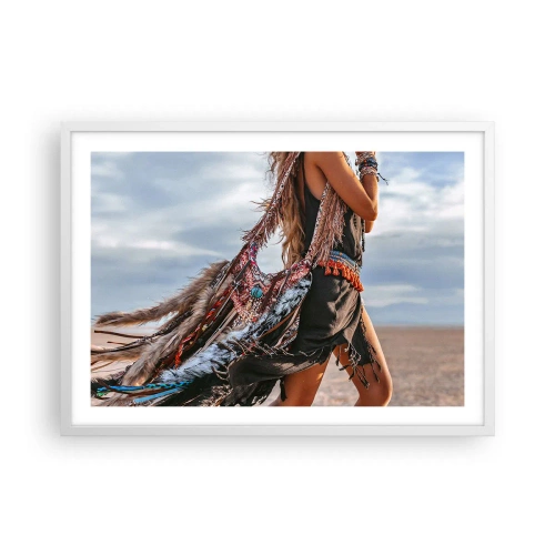 Affisch i vit ram - Shamanens flicka - 70x50 cm