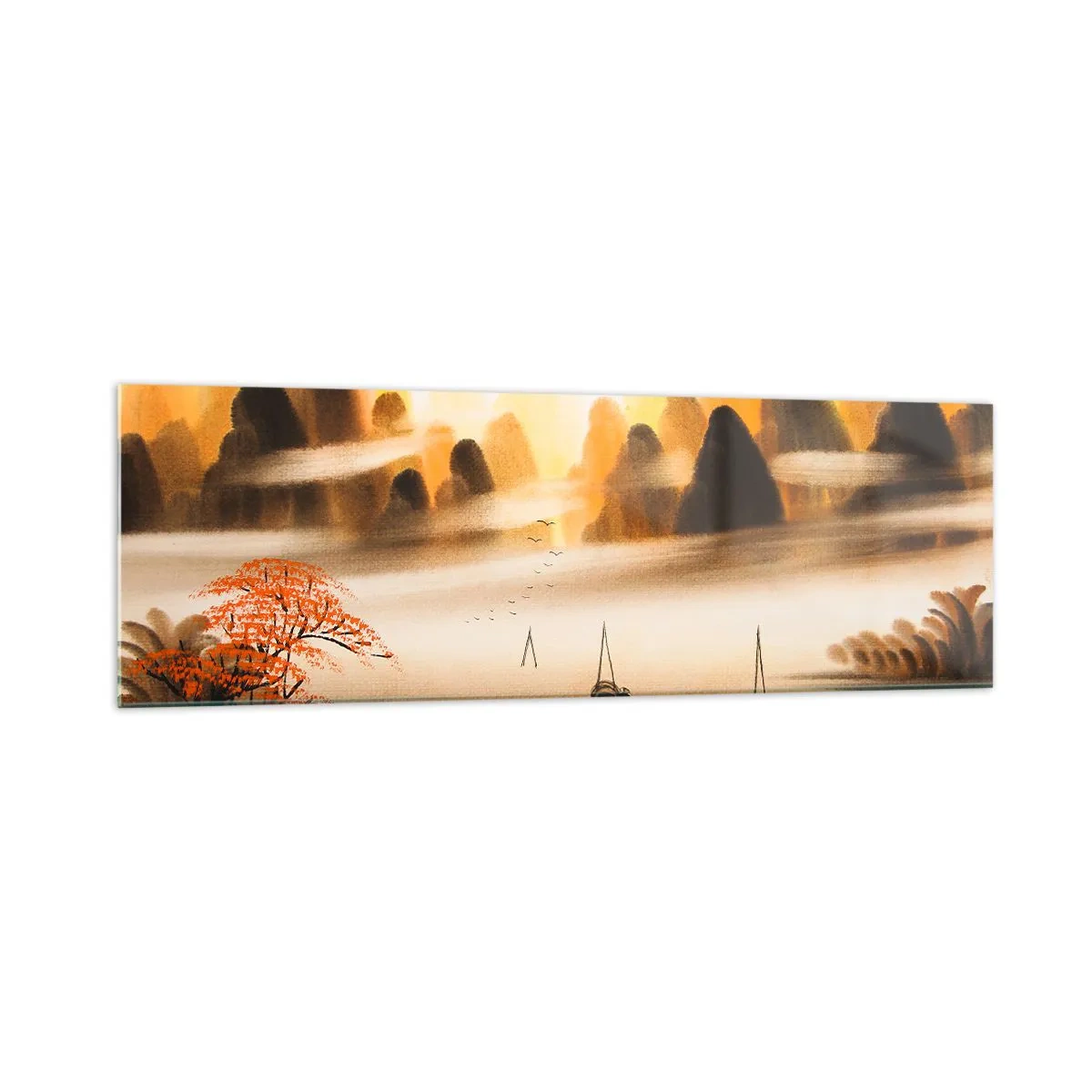 Glastavla - Bild på glas - Längre bort än Fjärran Östern - 160x50 cm