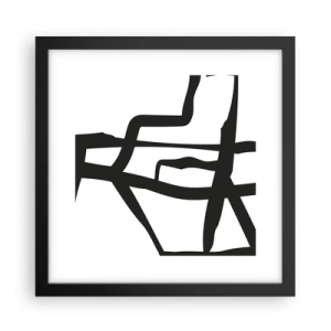 Affisch i svart ram - Svartvit konstruktion - 30x30 cm