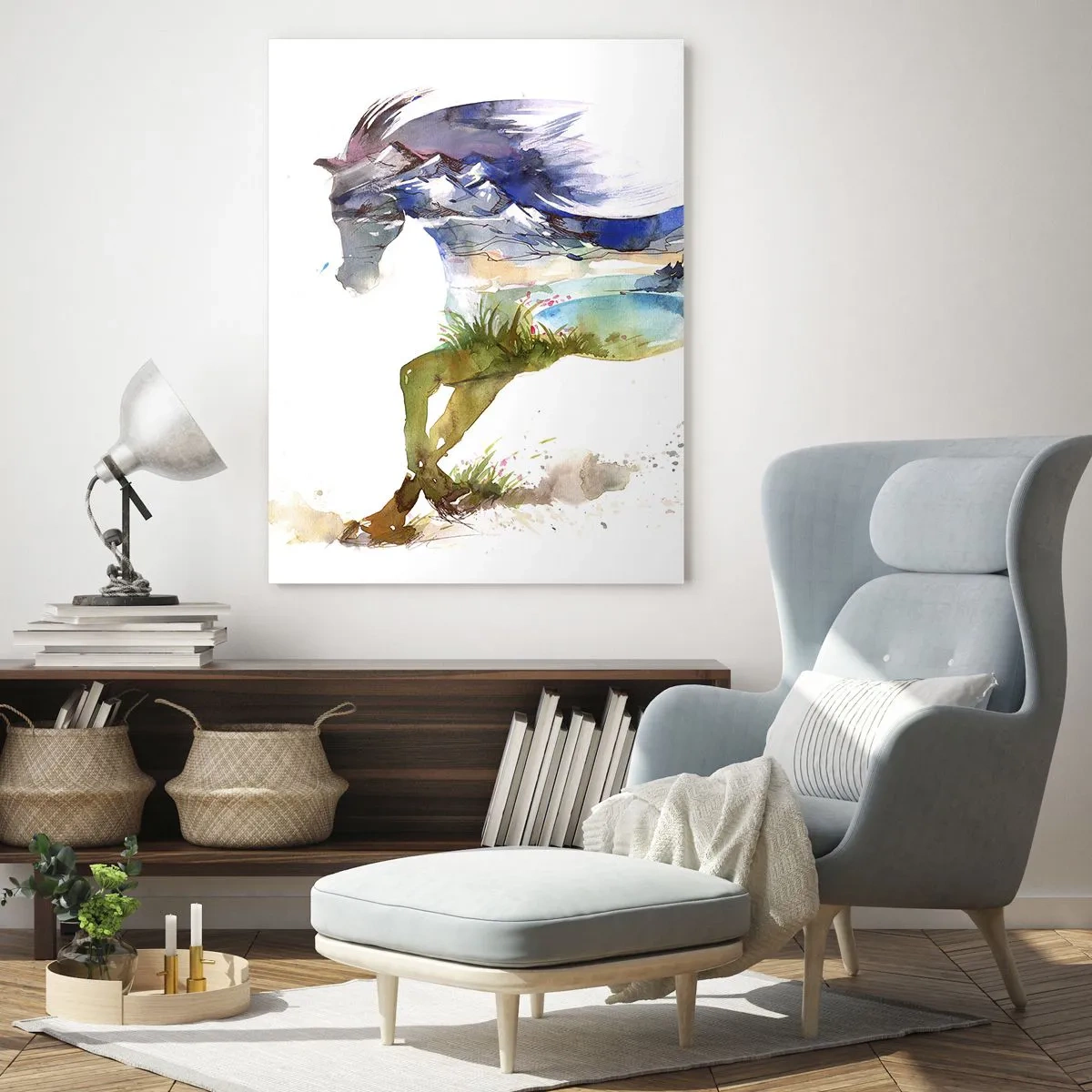 Glastavla - Bild på glas - Från ängen till himlen - 50x70 cm