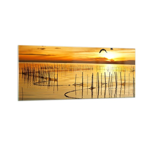 Glastavla - Bild på glas - Fiskevatten - 100x40 cm