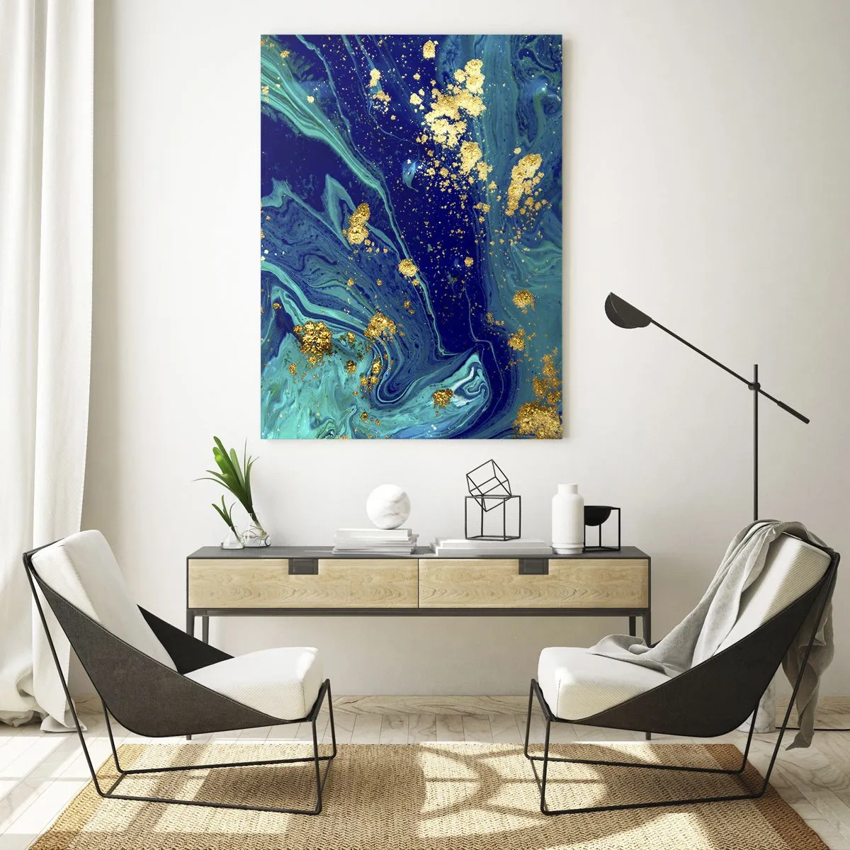 Glastavla - Bild på glas - Solflingor  - 50x70 cm