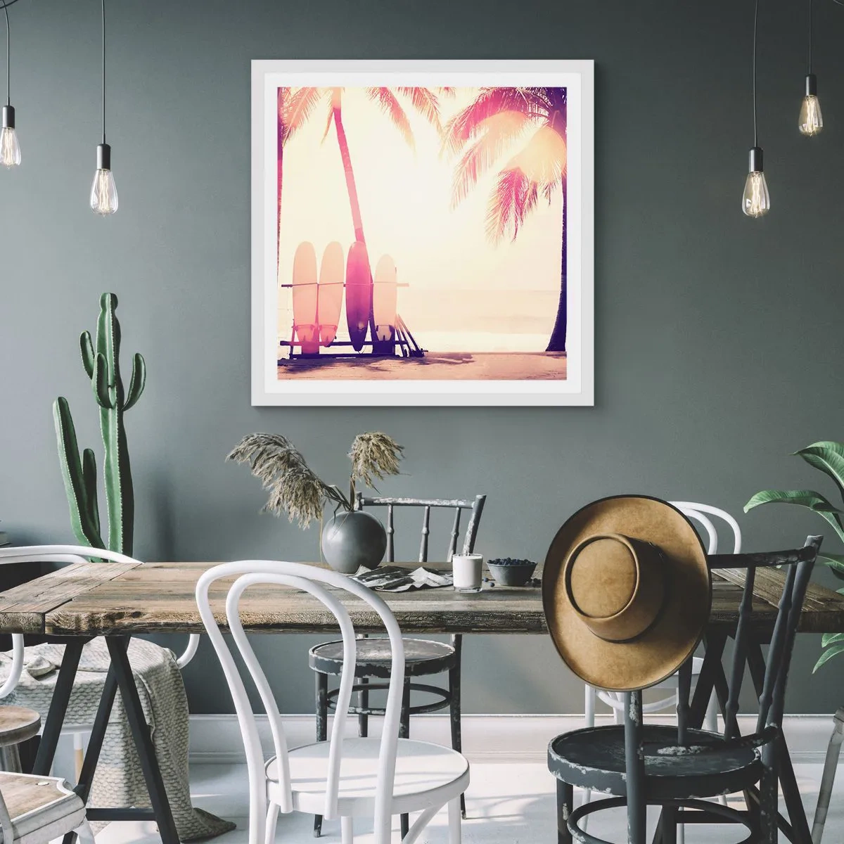 Affisch i vit ram - Det blir en underbar dag - 50x50 cm