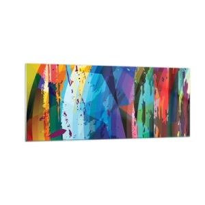 Glastavla - Bild på glas - Färgglad yrsel - 100x40 cm