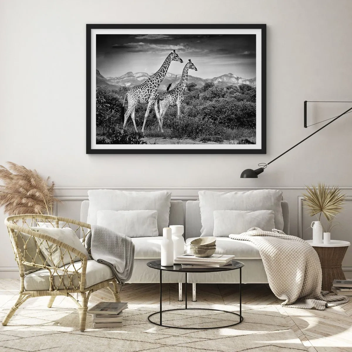 Affisch i svart ram - Högre klasser i Afrika - 40x30 cm