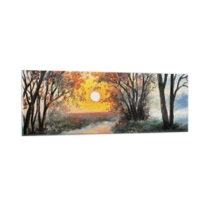 Glastavla - Bild på glas - Höststämning - 90x30 cm