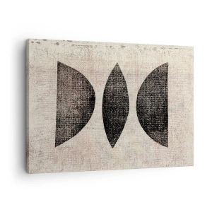 Canvastavla - Bild på duk - Etniska former i mörka toner mot en ljus bakgrund - 70x50cm - Etnisk abstraktion - Modern väggdekoration för vardagsrum och sovrum ARTTOR