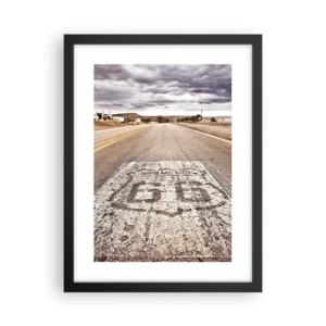 Affisch i svart ram - Mother Road - amerikanska legenden - 30x40 cm