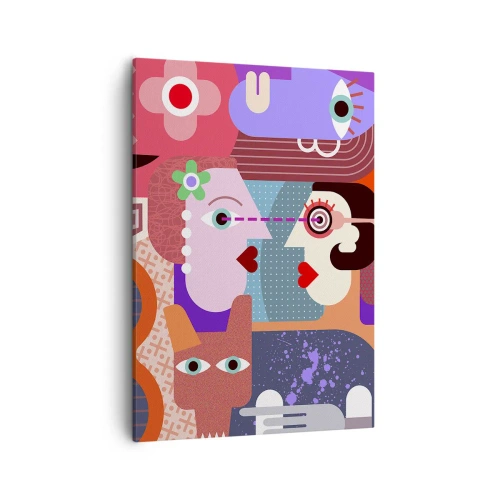 Canvastavla - Bild på duk - Öga mot öga - 50x70 cm