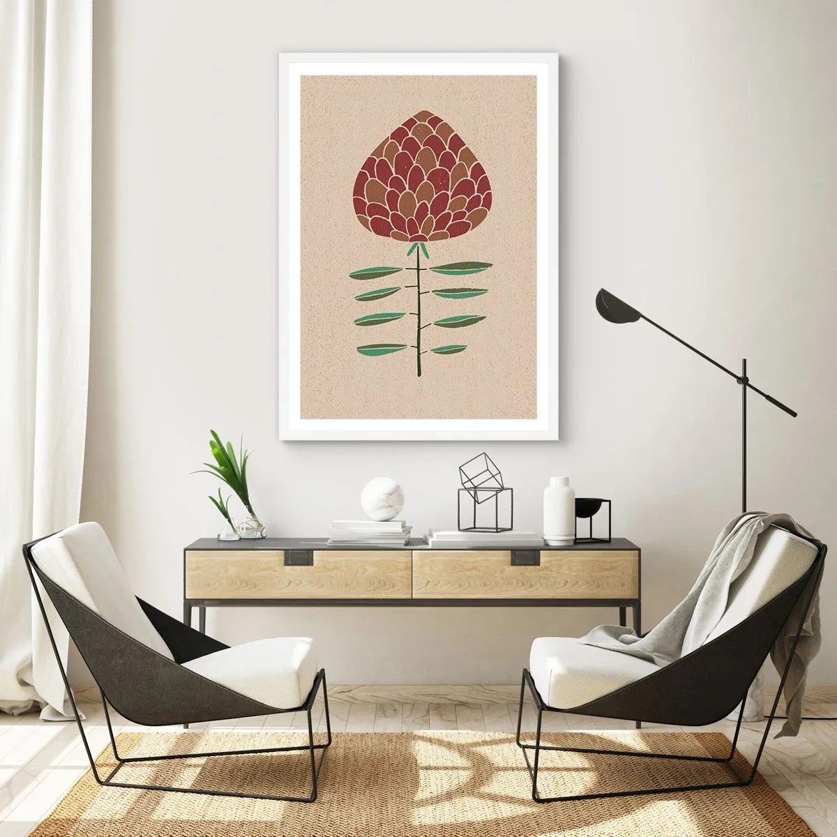 Affisch i vit ram - Som en stor barrkotte - 70x100 cm