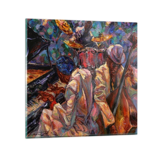 Glastavla - Bild på glas - I en rytm - 70x70 cm