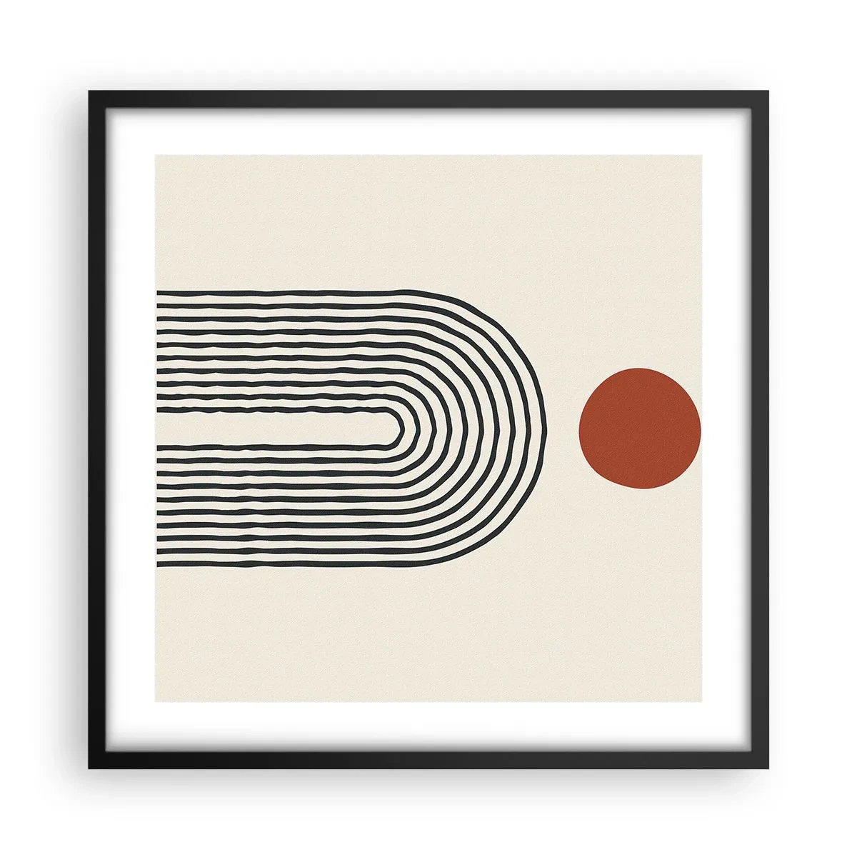 Affisch i svart ram - Formernas och färgernas magnetism - 50x50 cm