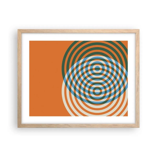 Affisch i ram av ljusek - Abstrakt cirkulär variation - 50x40 cm