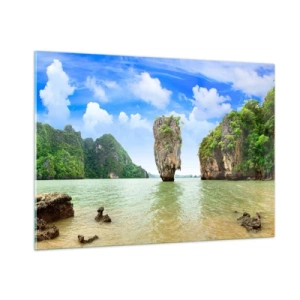 Glastavla - Bild på glas - Naturens bergsunder - 100x70 cm