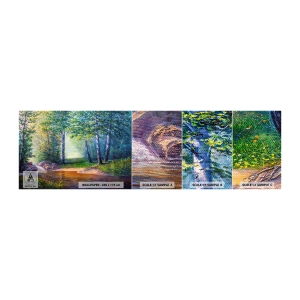 Provbit av självhäftande fototapet Deluxe Sticker - Idyllisk vy - Landskap, Skog, Flod - 100x30 cm