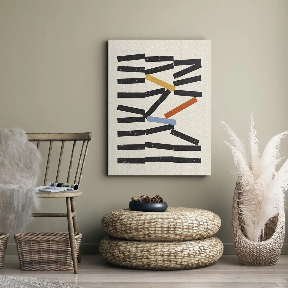 Canvastavla - Bild på duk - Domino - komposition - 50x70 cm