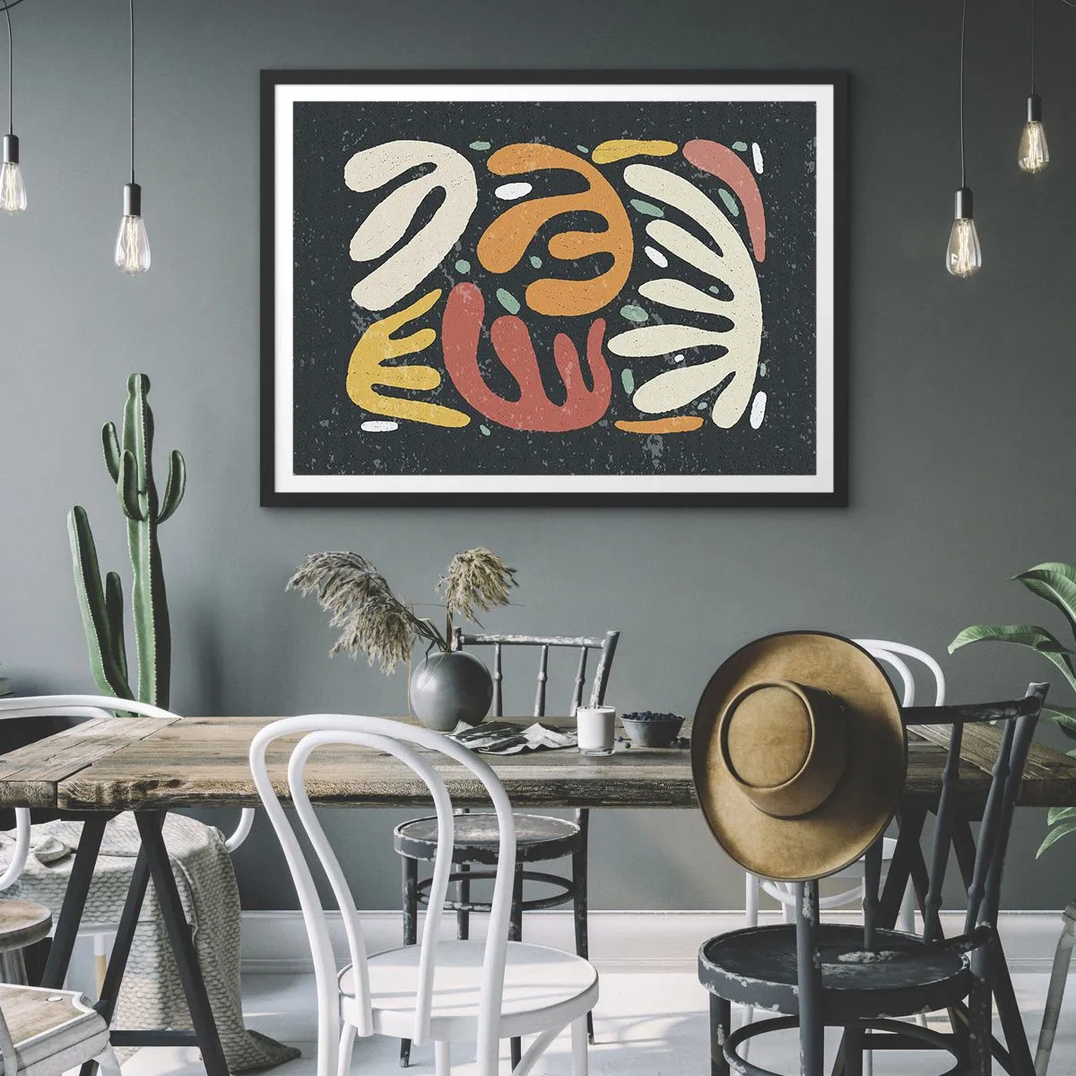 Affisch i svart ram - Komposition - Jag tar snart tag i dig - 70x50 cm