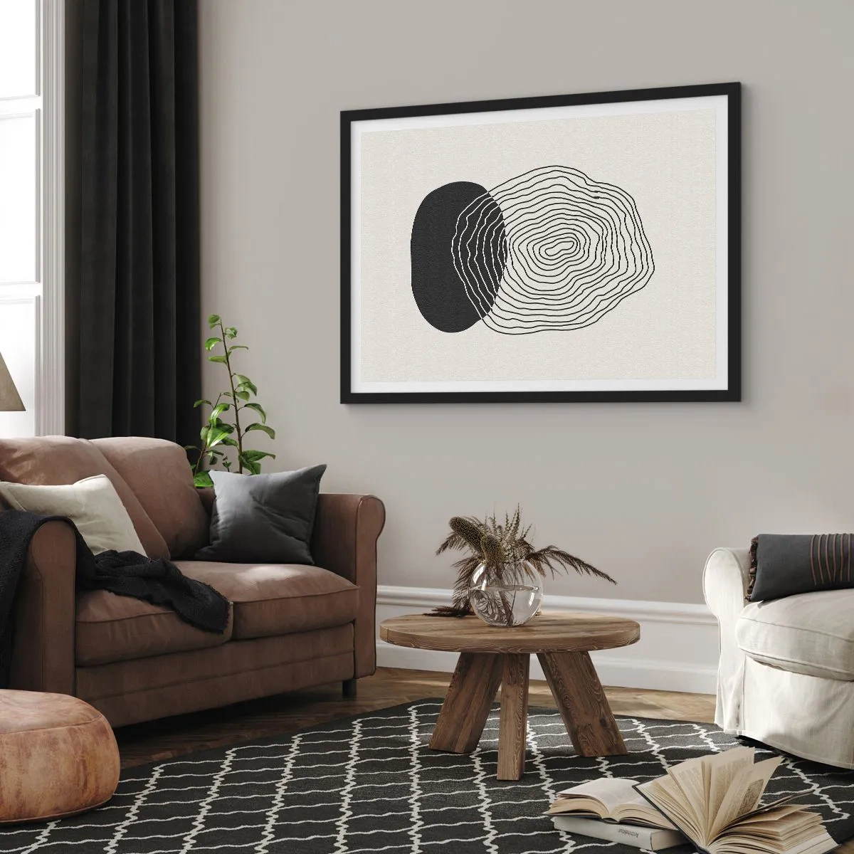 Affisch i svart ram - Varaktighet och vibration - 100x70 cm