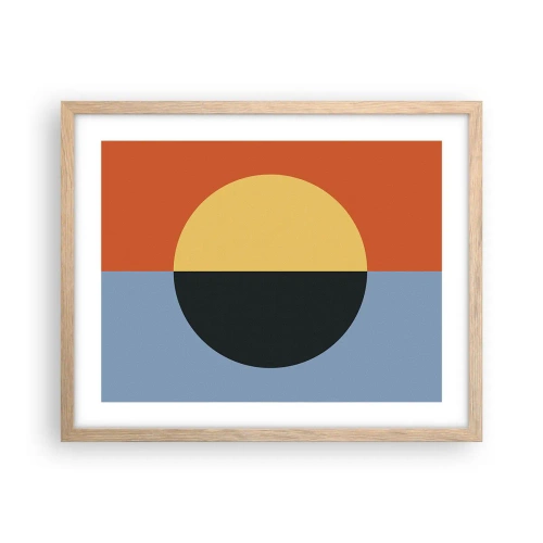 Affisch i ram av ljusek - Komposition av värme och kyla - 50x40 cm