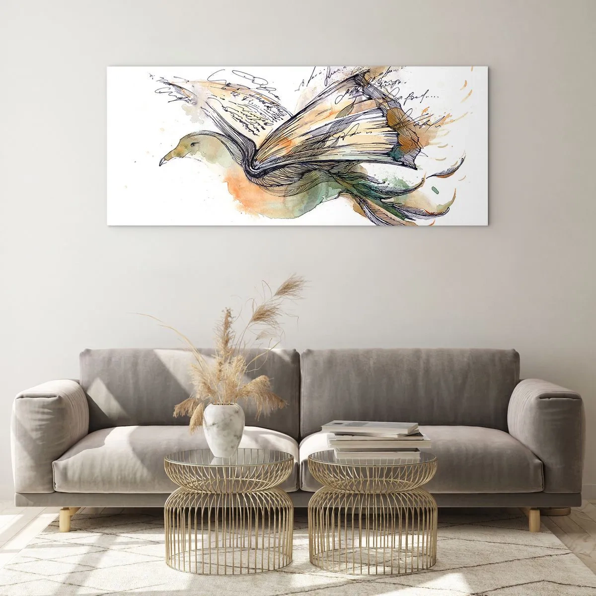 Glastavla - Bild på glas - På poesins vingar - 160x50 cm