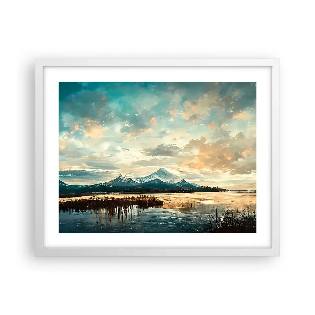 Affisch i vit ram - Under himlens skydd - 50x40 cm