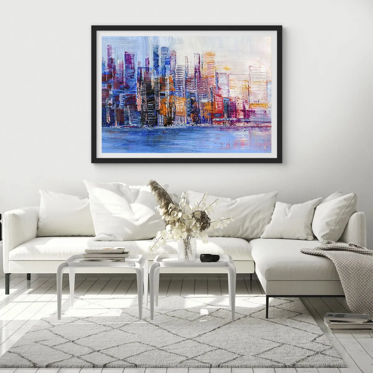 Affisch i svart ram - En glädjefylld metropol - 70x50 cm