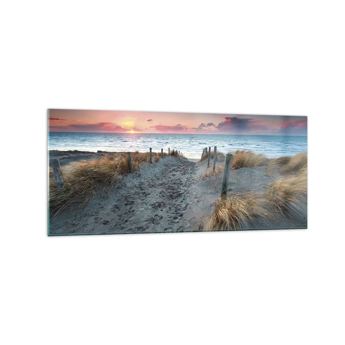 Glastavla - Bild på glas - Utspilld skenregnbåge... - 120x50 cm