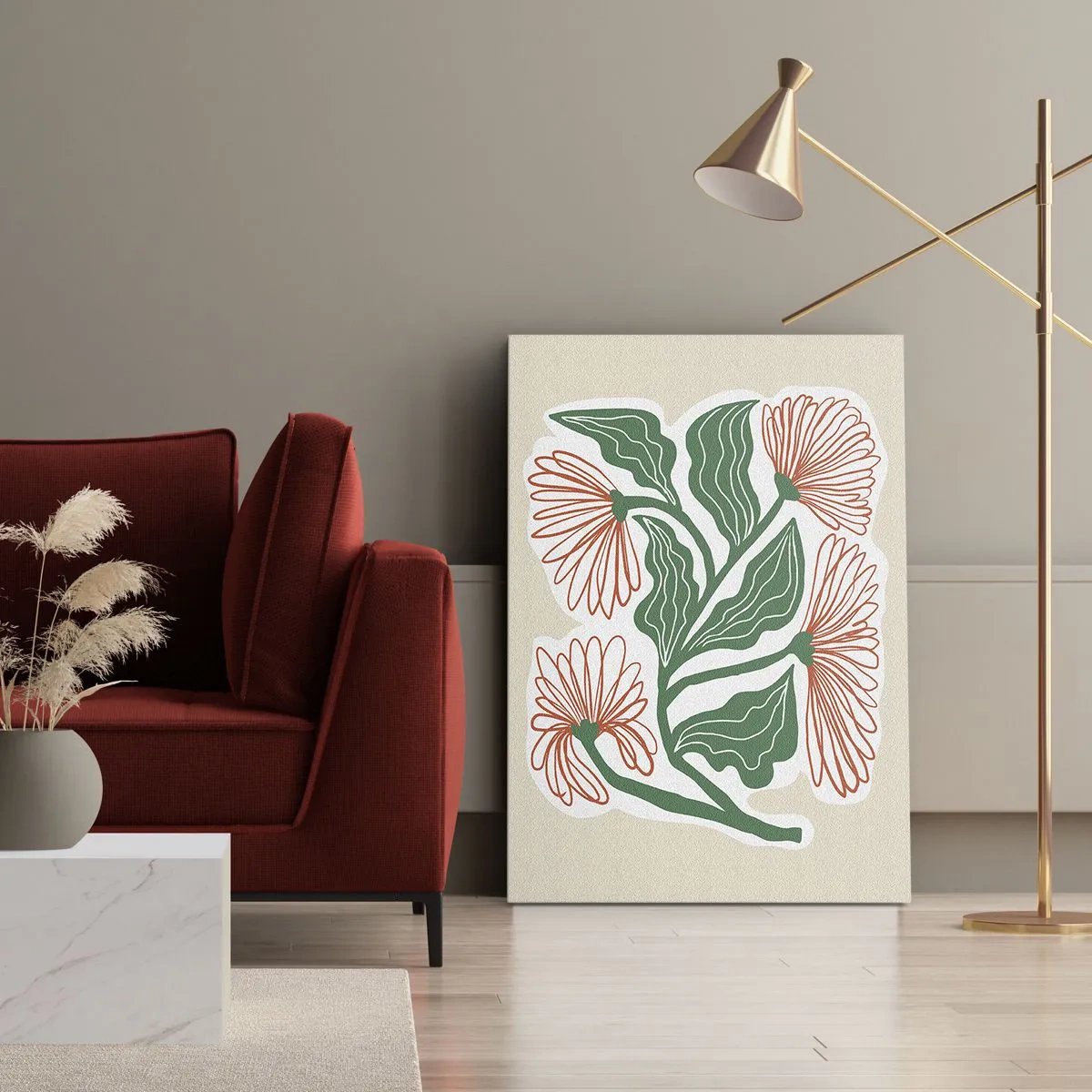 Canvastavla - Bild på duk - Folkligt och modernt - 55x100 cm